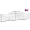 Image de vidaXL - Schanskorven - 6 - st - gewelfd - 300x30x60/80 - cm - gegalvaniseerd - ijzer