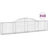 Image de vidaXL - Schanskorven - 10 - st - gewelfd - 300x30x60/80 - cm - gegalvaniseerd - ijzer
