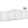 Image de vidaXL - Schanskorven - 6 - st - gewelfd - 300x30x80/100 - cm - gegalvaniseerd - ijzer