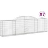 Image de vidaXL - Schanskorven - 7 - st - gewelfd - 300x30x80/100 - cm - gegalvaniseerd - ijzer