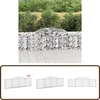 Image de vidaXL - Schanskorven - 13 - st - gewelfd - 300x30x80/100 - cm - ijzer