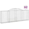 Image de vidaXL - Schanskorven - 2 - st - gewelfd - 300x30x100/120 - cm - ijzer