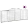 Image de vidaXL - Schanskorven - 3 - st - gewelfd - 300x30x100/120 - cm - ijzer