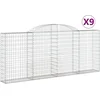 Image de vidaXL - Schanskorven - 9 - st - gewelfd - 300x30x120/140 - cm - ijzer