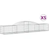 Image de vidaXL - Schanskorven - 5 - st - gewelfd - 300x50x40/60 - cm - gegalvaniseerd - ijzer