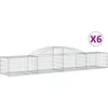 Image de vidaXL - Schanskorven - 6 - st - gewelfd - 300x50x40/60 - cm - gegalvaniseerd - ijzer