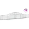 Image de vidaXL - Schanskorven - 8 - st - gewelfd - 300x50x40/60 - cm - gegalvaniseerd - ijzer