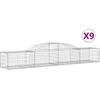 Image de vidaXL - Schanskorven - 9 - st - gewelfd - 300x50x40/60 - cm - gegalvaniseerd - ijzer