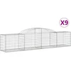 Image de vidaXL - Schanskorven - 9 - st - gewelfd - 300x50x60/80 - cm - gegalvaniseerd - ijzer