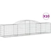 Image de vidaXL - Schanskorven - 10 - st - gewelfd - 300x50x60/80 - cm - gegalvaniseerd - ijzer