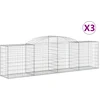 Image de vidaXL - Schanskorven - 3 - st - gewelfd - 300x50x80/100 - cm - gegalvaniseerd - ijzer