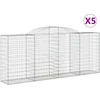 Image de vidaXL - Schanskorven - 5 - st - gewelfd - 300x50x120/140 - cm - ijzer