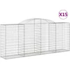 Image de vidaXL - Schanskorven - 15 - st - gewelfd - 300x50x120/140 - cm - ijzer