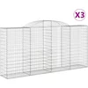 Image de vidaXL - Schanskorven - 3 - st - gewelfd - 300x50x140/160 - cm - ijzer