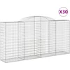 Image de vidaXL - Schanskorven - 30 - st - gewelfd - 300x50x140/160 - cm - ijzer