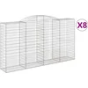 Image de vidaXL - Schanskorven - 8 - st - gewelfd - 300x50x160/180 - cm - ijzer