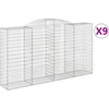 Image de vidaXL - Schanskorven - 9 - st - gewelfd - 300x50x160/180 - cm - ijzer