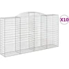 Image de vidaXL - Schanskorven - 10 - st - gewelfd - 300x50x160/180 - cm - ijzer