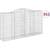 Image de vidaXL - Schanskorven - 11 - st - gewelfd - 300x50x160/180 - cm - ijzer