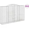 Image de vidaXL - Schanskorven - 11 - st - gewelfd - 300x50x180/200 - cm - ijzer