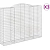 Image de vidaXL - Schanskorven - 3 - st - gewelfd - 300x50x220/240 - cm - ijzer