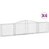 Image de vidaXL - Schanskorven - 4 - st - gewelfd - 400x30x80/100 - cm - ijzer