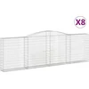 Image de vidaXL - Schanskorven - 8 - st - gewelfd - 400x30x120/140 - cm - ijzer