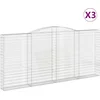 Image de vidaXL - Schanskorven - 3 - st - gewelfd - 400x30x180/200 - cm - ijzer