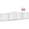 Image de vidaXL - Schanskorven - 3 - st - gewelfd - 400x50x80/100 - cm - gegalvaniseerd - ijzer