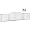 Image de vidaXL - Schanskorven - 4 - st - gewelfd - 400x50x80/100 - cm - gegalvaniseerd - ijzer