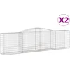 Image de vidaXL - Schanskorven - 2 - st - gewelfd - 400x50x100/120 - cm - ijzer