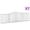 Image de vidaXL - Schanskorven - 7 - st - gewelfd - 400x50x100/120 - cm - ijzer
