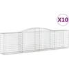 Image de vidaXL - Schanskorven - 10 - st - gewelfd - 400x50x100/120 - cm - ijzer