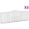 Image de vidaXL - Schanskorven - 3 - st - gewelfd - 400x50x120/140 - cm - ijzer