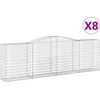 Image de vidaXL - Schanskorven - 8 - st - gewelfd - 400x50x120/140 - cm - ijzer