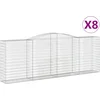Image de vidaXL - Schanskorven - 8 - st - gewelfd - 400x50x140/160 - cm - ijzer