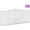 Image de vidaXL - Schanskorven - 8 - st - gewelfd - 400x50x160/180 - cm - ijzer