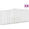 Image de vidaXL - Schanskorven - 9 - st - gewelfd - 400x50x160/180 - cm - ijzer