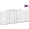 Image de vidaXL - Schanskorven - 15 - st - gewelfd - 400x50x160/180 - cm - ijzer