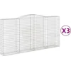 Image de vidaXL - Schanskorven - 3 - st - gewelfd - 400x50x200/220 - cm - ijzer
