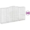 Image de vidaXL - Schanskorven - 8 - st - gewelfd - 400x50x200/220 - cm - ijzer
