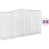 Image de vidaXL - Schanskorven - 8 - st - gewelfd - 400x50x220/240 - cm - ijzer