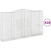 Image de vidaXL - Schanskorven - 10 - st - gewelfd - 400x50x220/240 - cm - ijzer