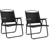Image de vidaXL - Campingstoelen - 2 - st - 54x55x78 - cm - oxford - stof - zwart