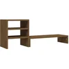 Image de vidaXL - Monitorstandaard - 81x20x30 - cm - massief - grenenhout - honingbruin