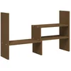 Image de vidaXL - Monitorstandaard - (39-72)x17x43 - cm - grenenhout - honingbruin