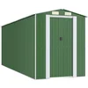Image de vidaXL - Tuinschuur - 192x523x223 - cm - gegalvaniseerd - staal - groen