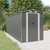 Image de vidaXL - Tuinschuur - 192x523x223 - cm - gegalvaniseerd - staal - lichtgrijs