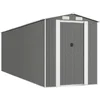Image de vidaXL - Tuinschuur - 192x606x223 - cm - gegalvaniseerd - staal - lichtgrijs