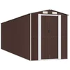 Image de vidaXL - Tuinschuur - 192x689x223 - cm - gegalvaniseerd - staal - donkerbruin